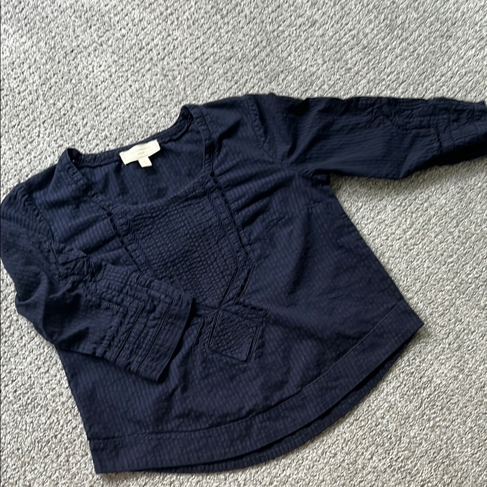 Moulinette Soeurs Navy Blouse from Anthropologie